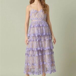Endless Rose Lavender Floral Midi Dress